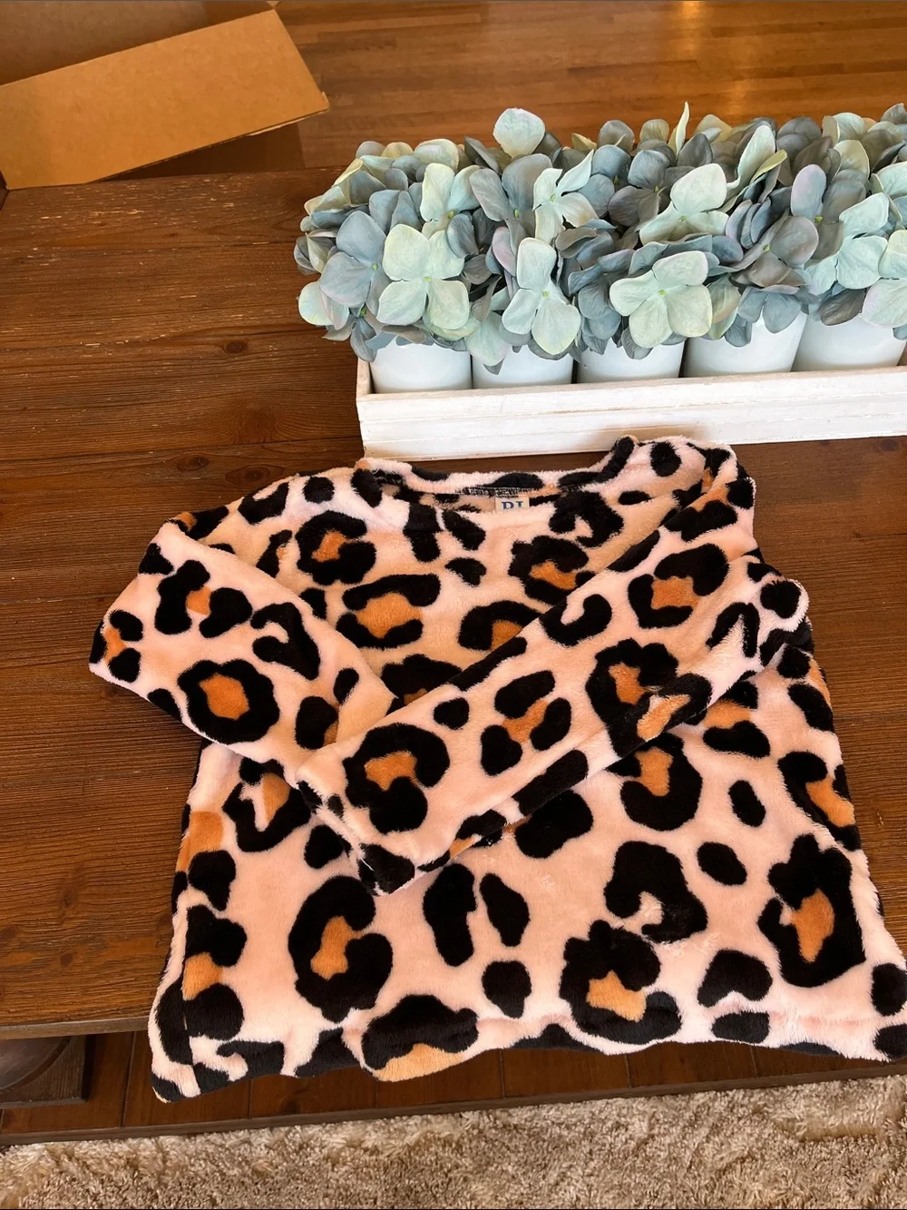 NWOT Girls Plush Leopard-Print Pajama